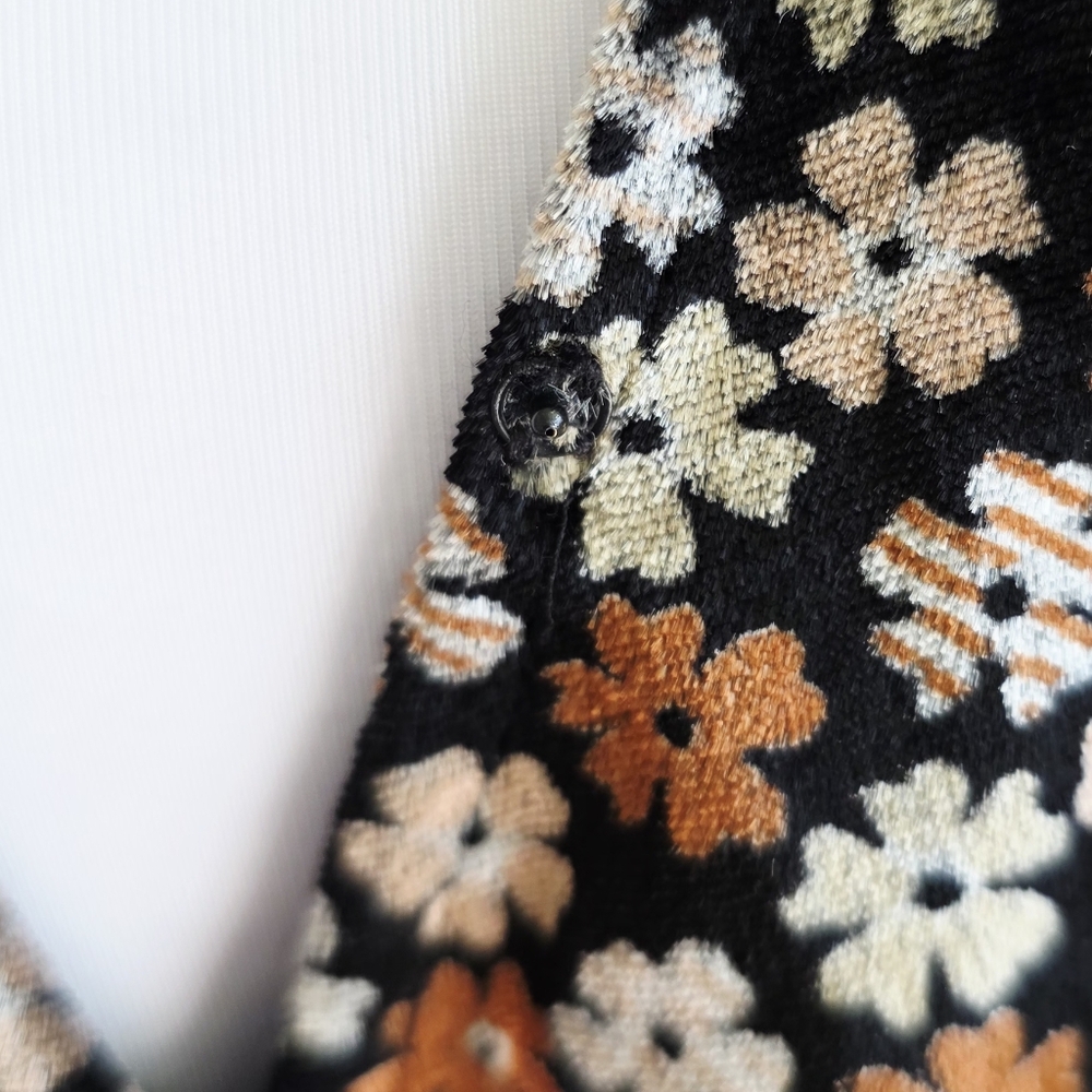 Madewell Velvet Wrap Top in Petite Blooms Multicolor Top Women's Size S - Picture 5 of 11
